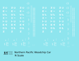 Northern Pacific Woodchip Gondola White  - Decal - Choose Scale