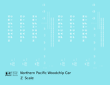 Northern Pacific Woodchip Gondola White  - Decal - Choose Scale