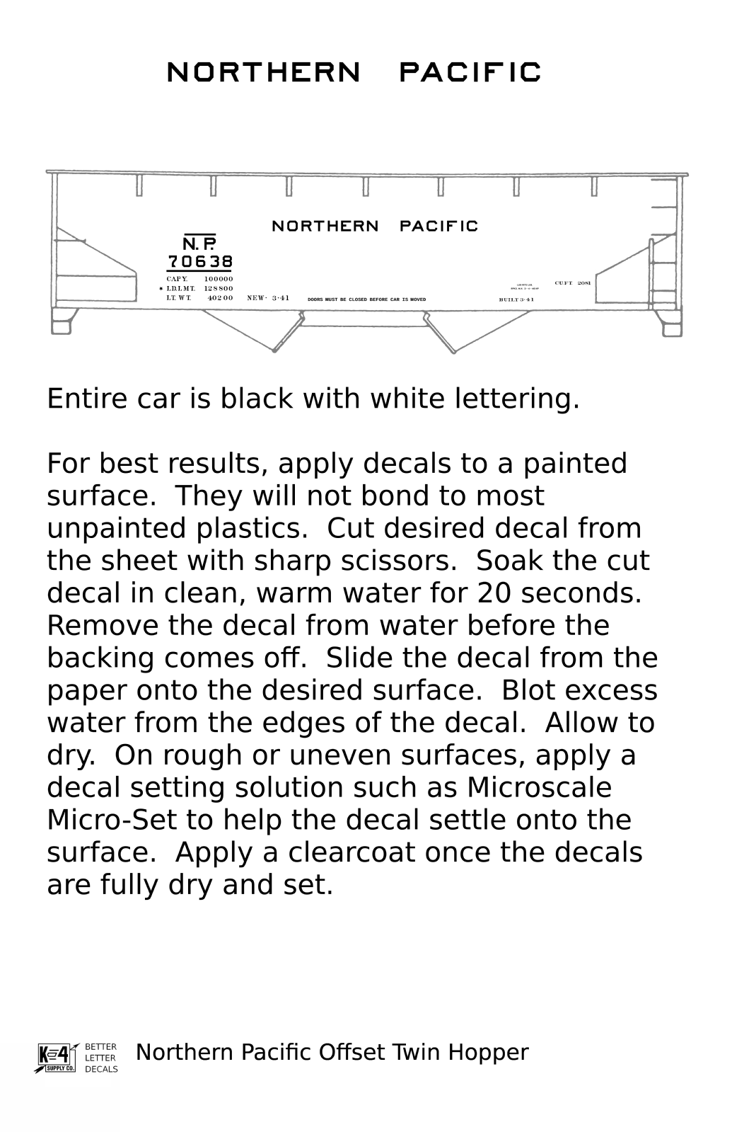 Northern Pacific Offset Twin Hopper White