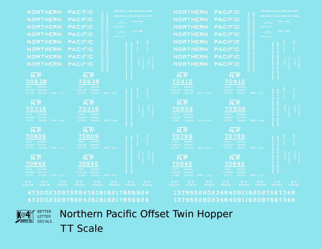 Northern Pacific Offset Twin Hopper White
