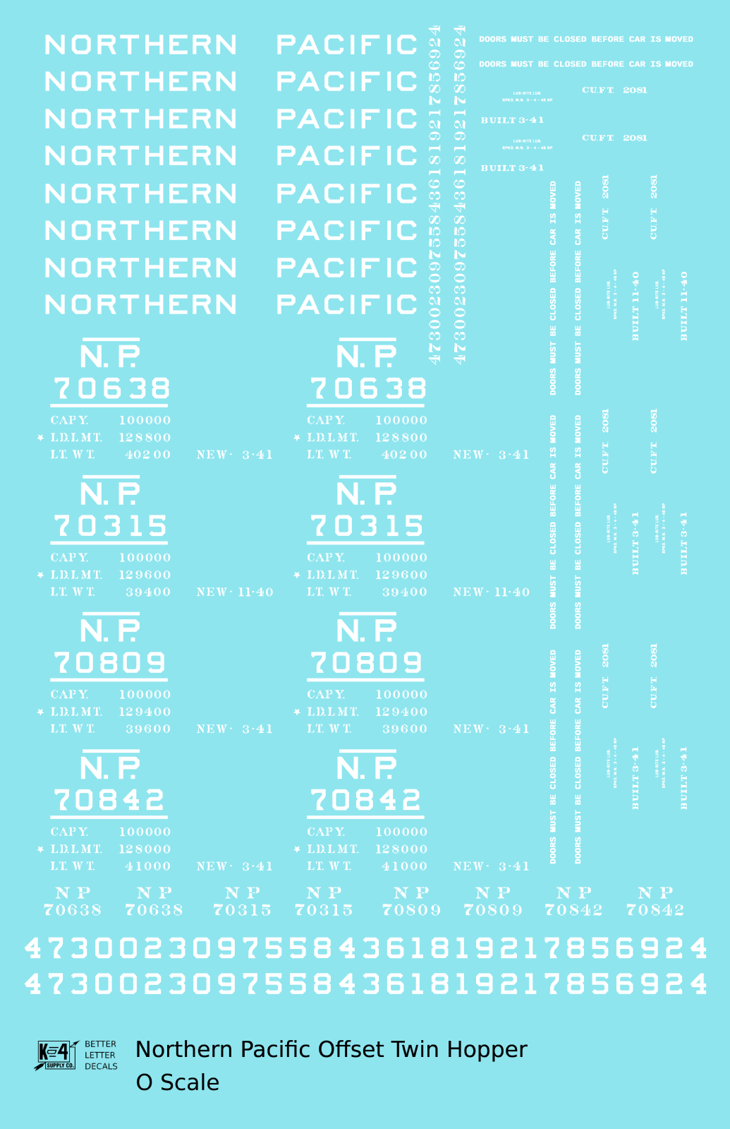 Northern Pacific Offset Twin Hopper White