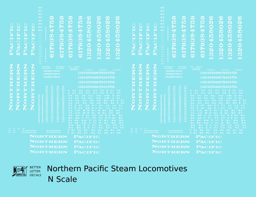 Northern Pacific Steam Locomotive White