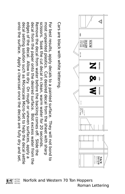 Norfolk and Western 70 Ton 3 Bay Hopper White