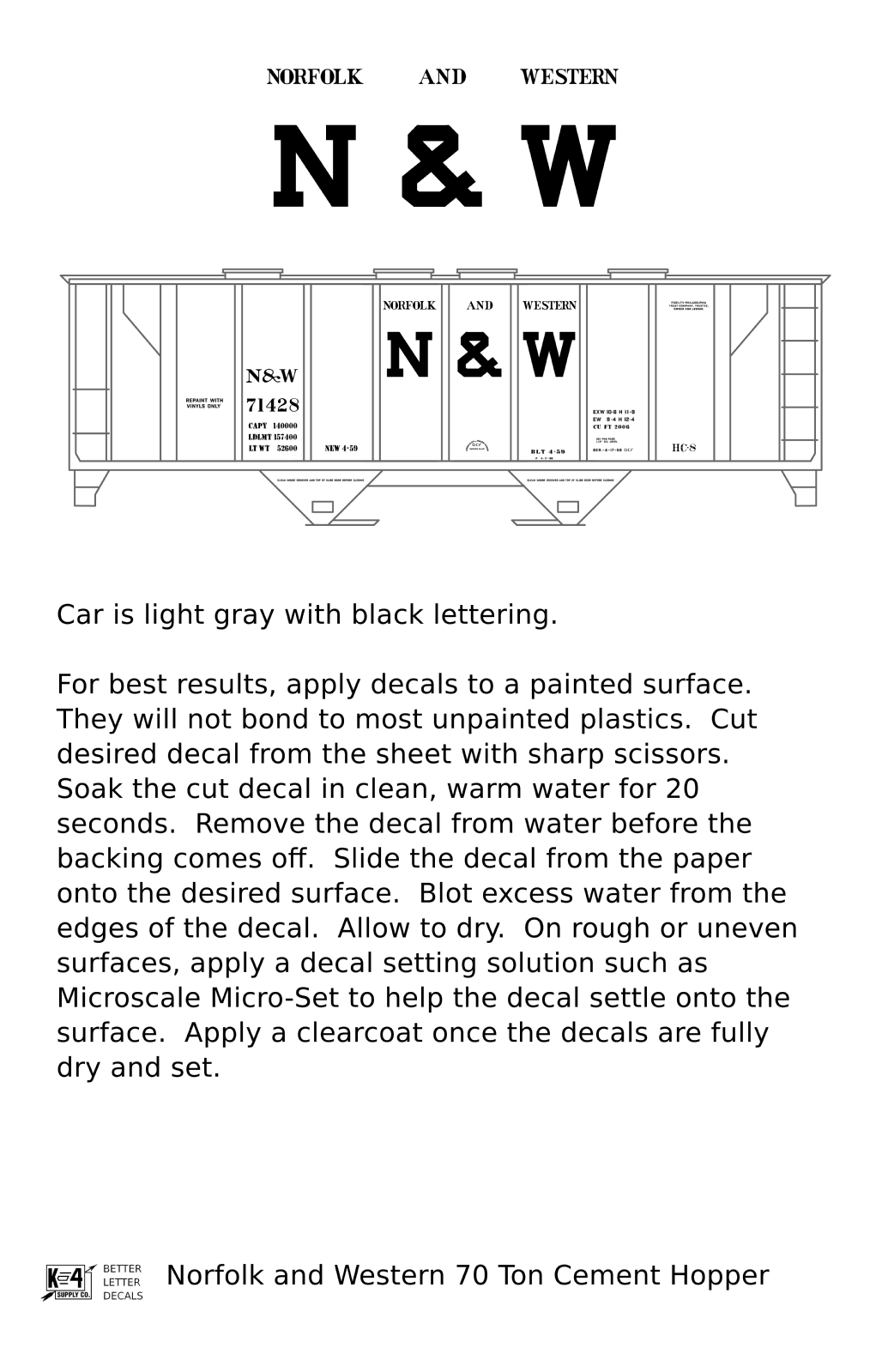 Norfolk and Western Cement Covered Hopper Black