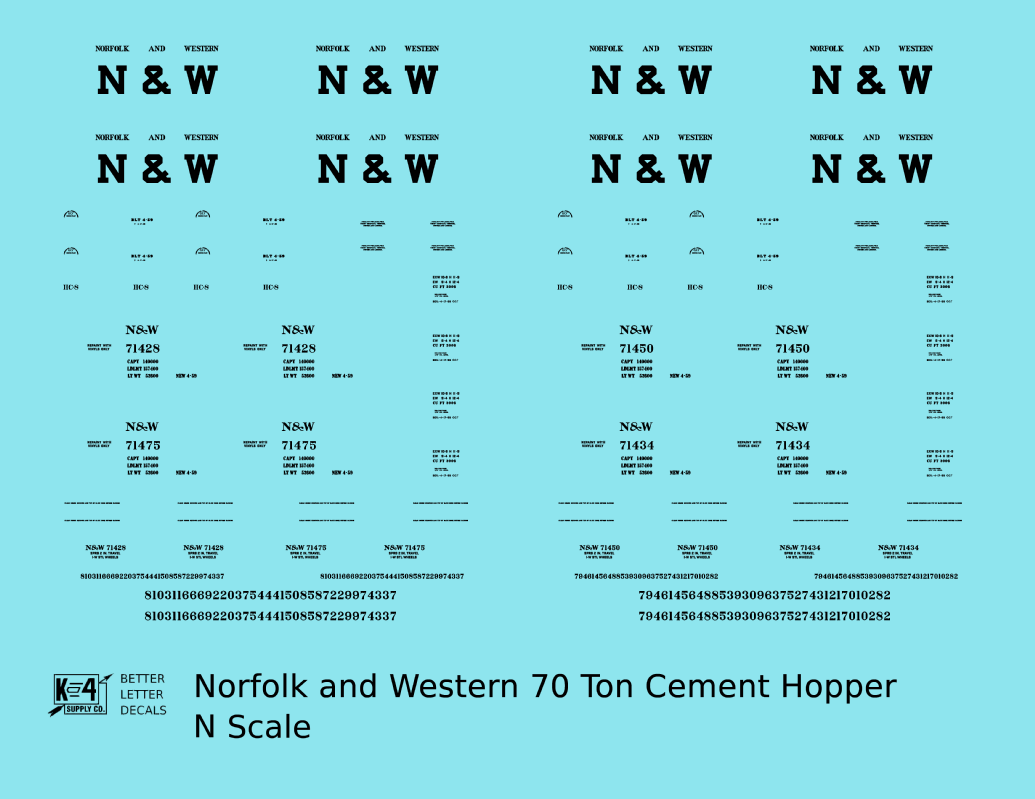 Norfolk and Western Cement Covered Hopper Black