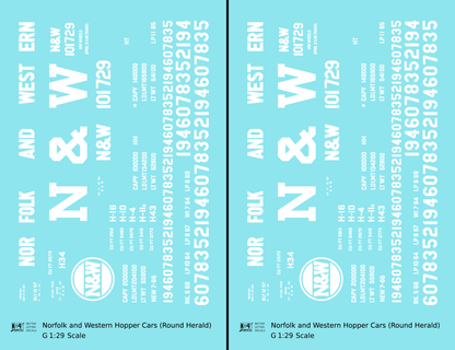 Norfolk and Western Triple Hopper White Round Herald