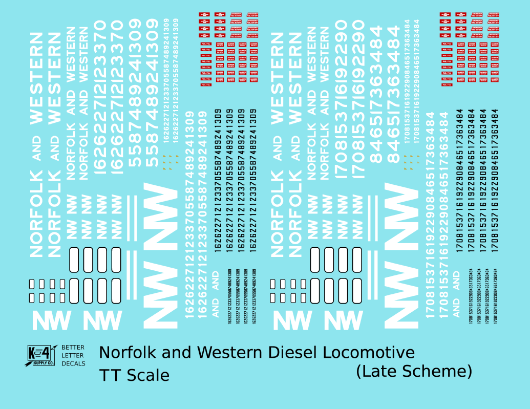 Norfolk and Western Diesel Locomotive White Late Scheme