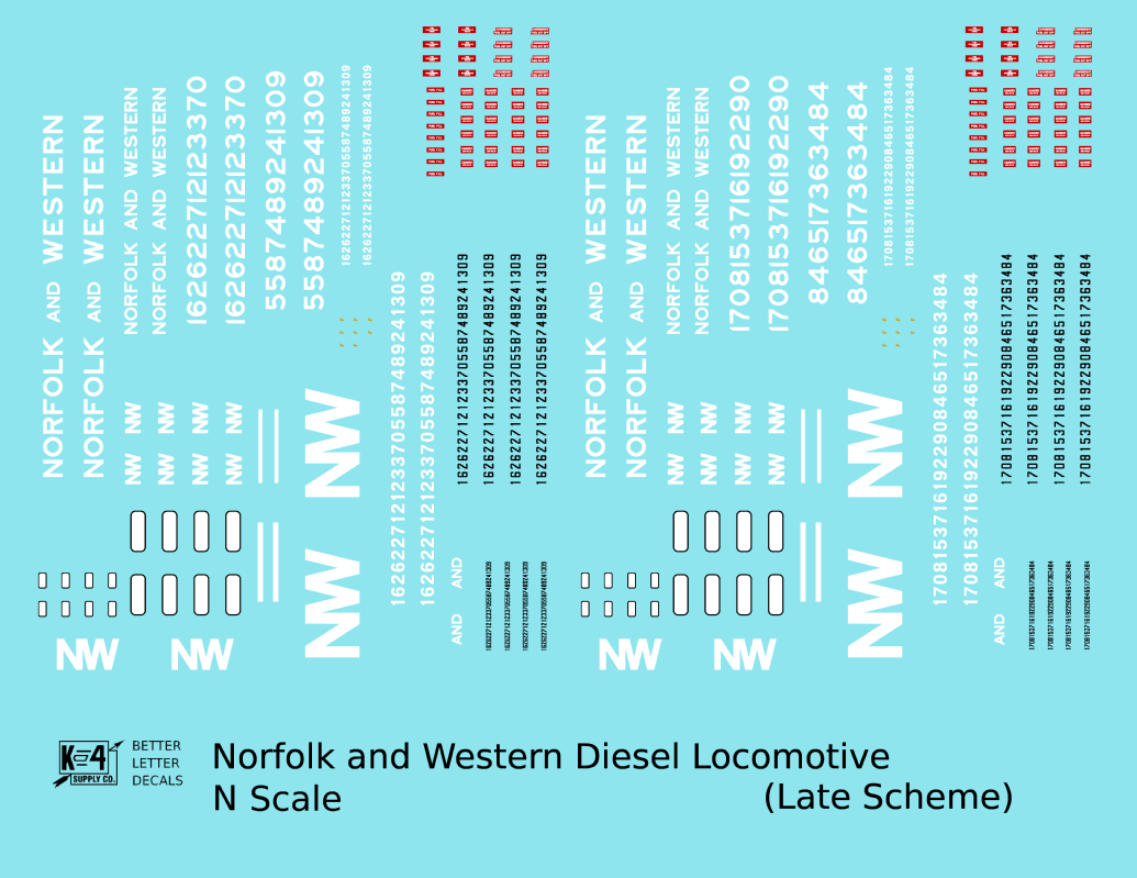 Norfolk and Western Diesel Locomotive White Late Scheme