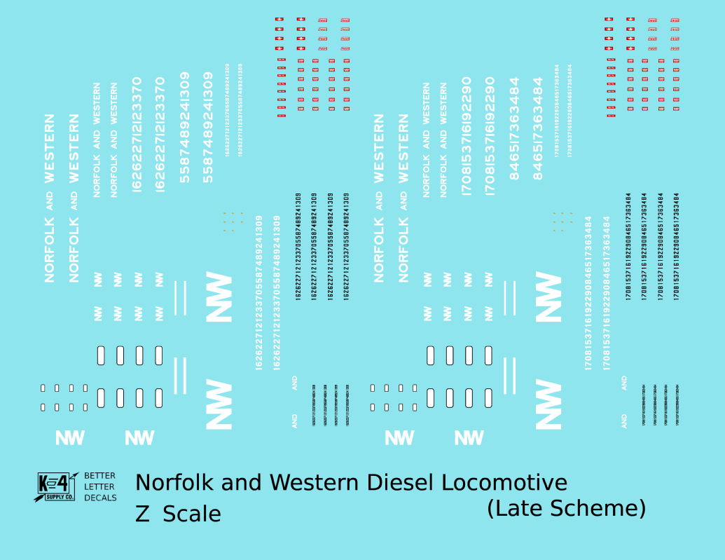 Norfolk and Western Diesel Locomotive White Late Scheme