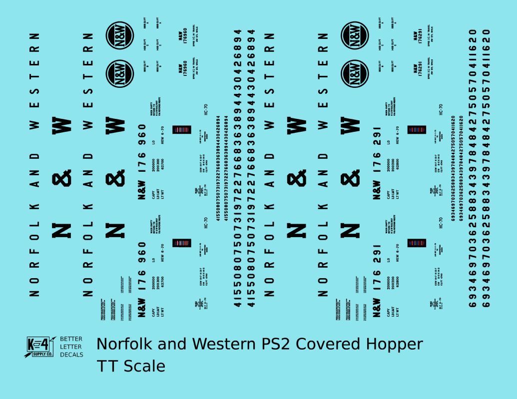 Norfolk and Western PS2-CD Covered Hopper Black
