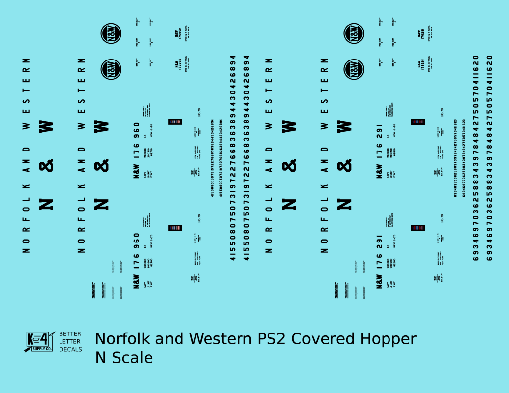 Norfolk and Western PS2-CD Covered Hopper Black
