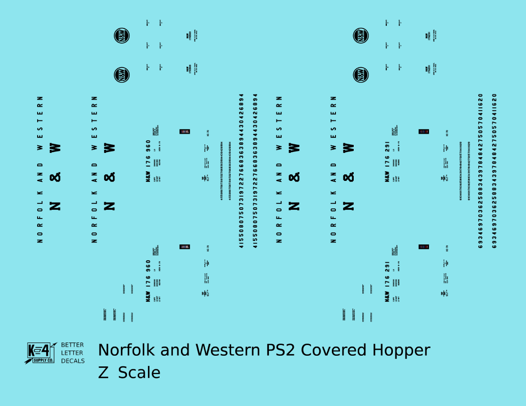 Norfolk and Western PS2-CD Covered Hopper Black