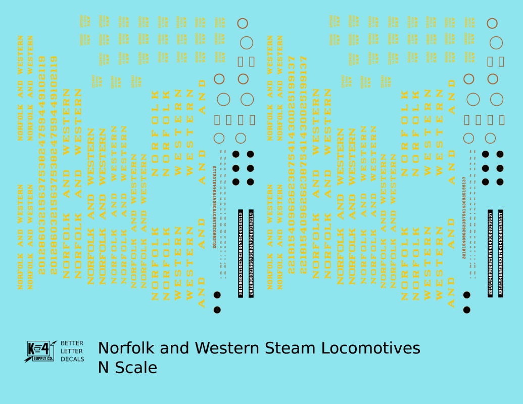 Norfolk and Western Steam Locomotive Dulux Yellow