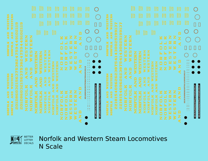 Norfolk and Western Steam Locomotive Dulux Yellow