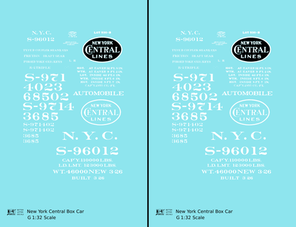 New York Central 40 Ft Boxcar White
