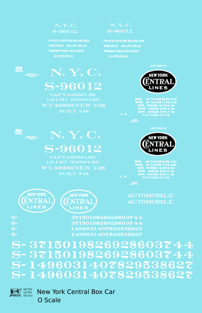 New York Central 40 Ft Boxcar White