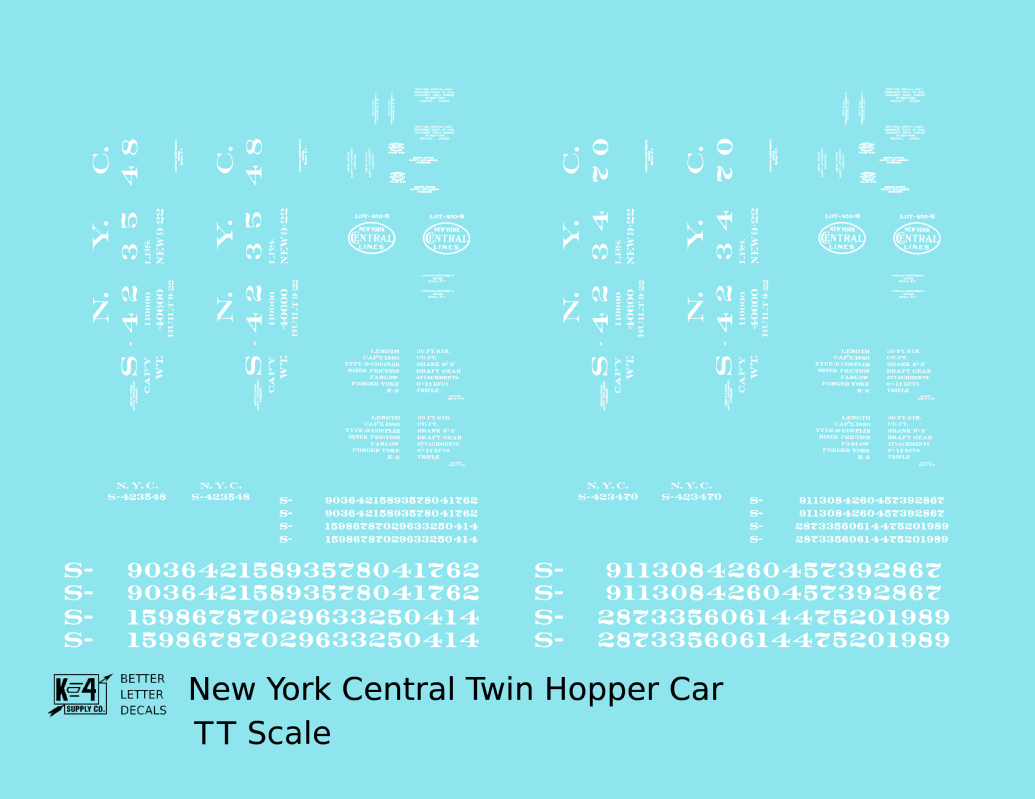 New York Central Twin Hopper Car White