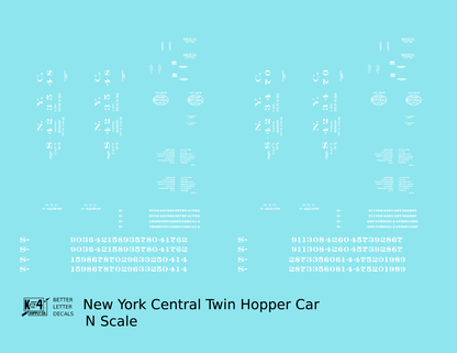 New York Central Twin Hopper Car White