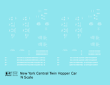 New York Central Twin Hopper Car White
