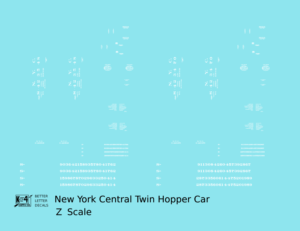 New York Central Twin Hopper Car White