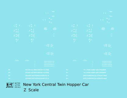 New York Central Twin Hopper Car White