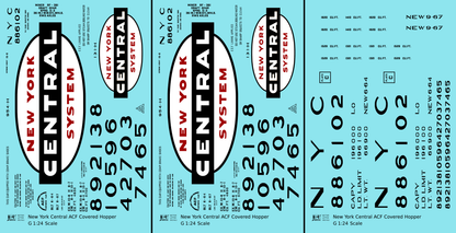 New York Central ACF Covered Hopper Black White and Red