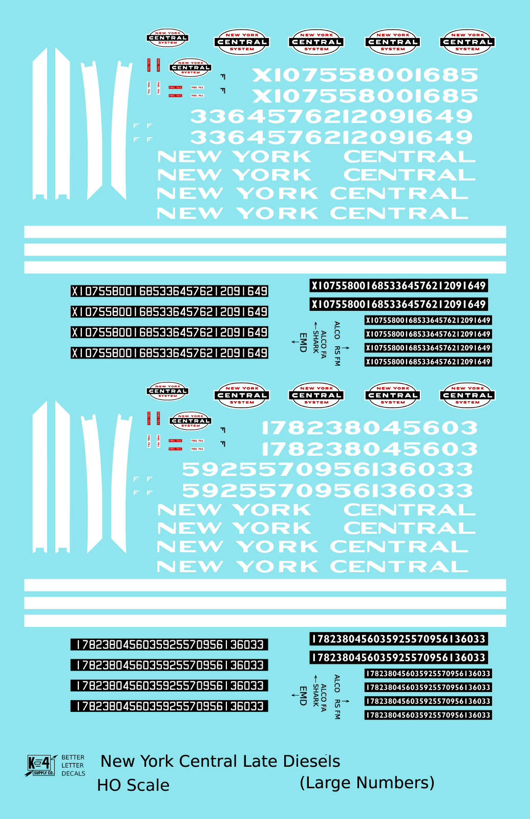 New York Central Cigar Band Diesel White Big Numbers