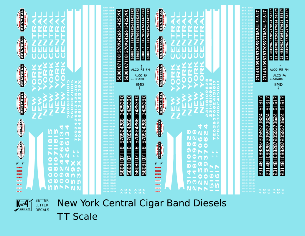 New York Central Cigar Band Diesel White Small Numbers
