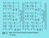 New York Central Covered Hopper Black NYC-Built - Decal - Choose Scale
