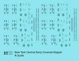 New York Central Covered Hopper Black NYC-Built - Decal - Choose Scale