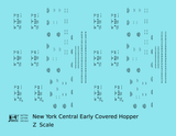 New York Central Covered Hopper Black NYC-Built - Decal - Choose Scale