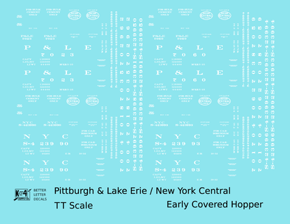 New York Central Covered Hopper White NYC-Built - Decal - Choose Scale