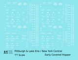 New York Central Covered Hopper White NYC-Built - Decal - Choose Scale