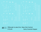 New York Central Covered Hopper White NYC-Built - Decal - Choose Scale