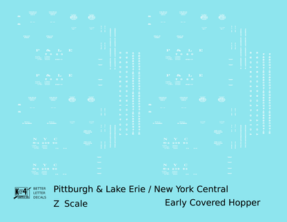 New York Central Covered Hopper White NYC-Built - Decal - Choose Scale