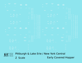New York Central Covered Hopper White NYC-Built - Decal - Choose Scale