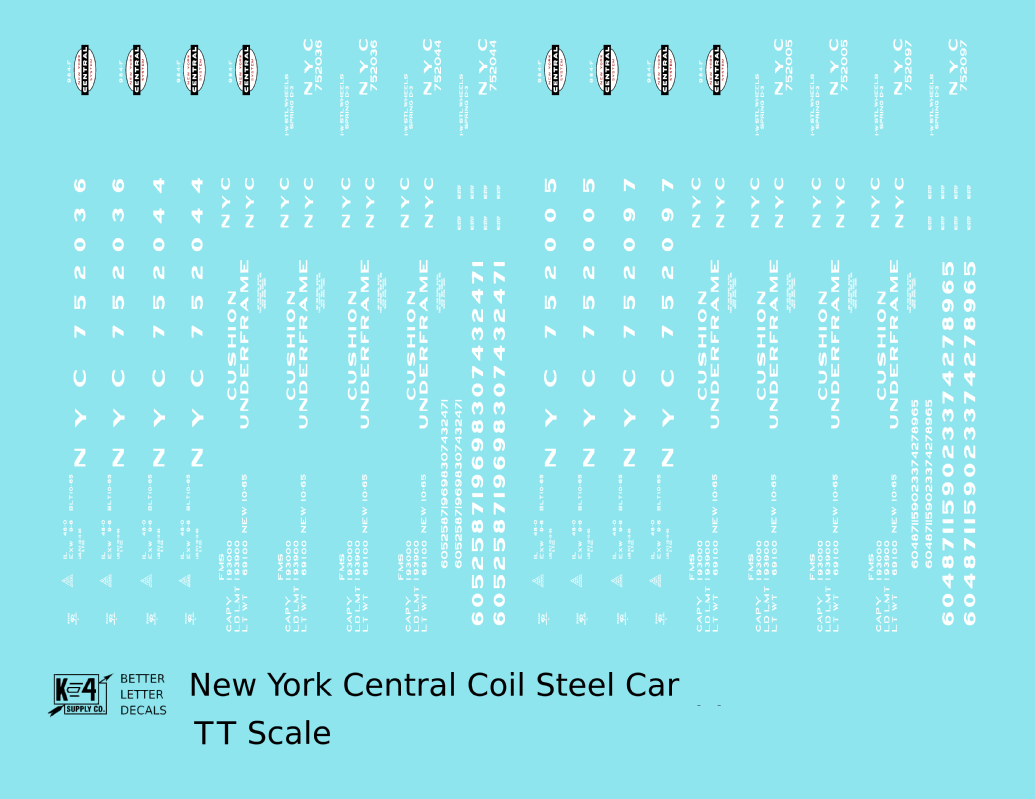 New York Central Coil Steel Car White NYC