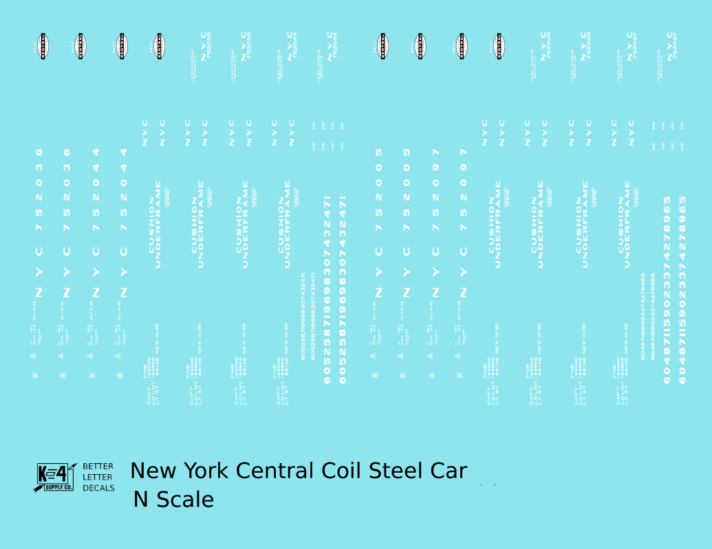 New York Central Coil Steel Car White NYC