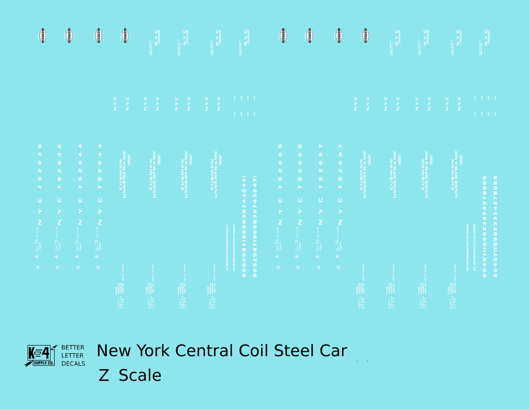 New York Central Coil Steel Car White NYC