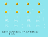 New York Central 50 Ft Boxcar Yellow, Black and White Early Bird