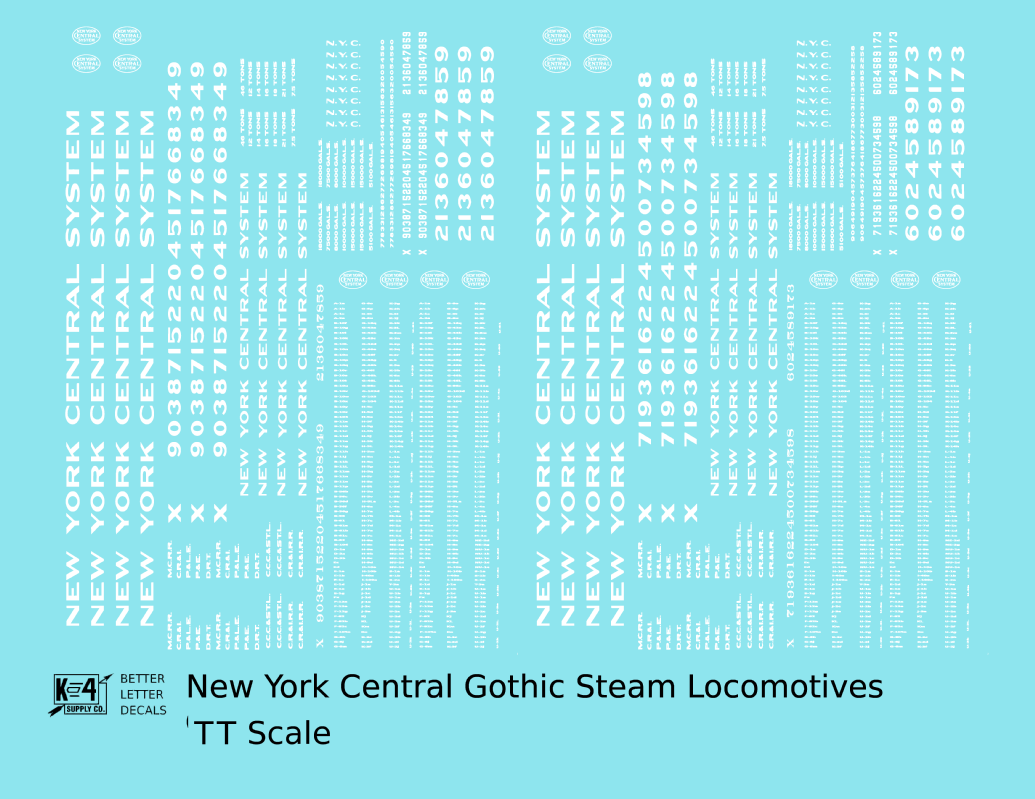 New York Central Gothic Steam Locomotive White