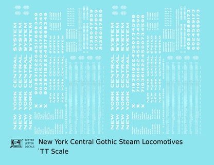 New York Central Gothic Steam Locomotive White