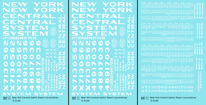 New York Central Gothic Steam Locomotive White