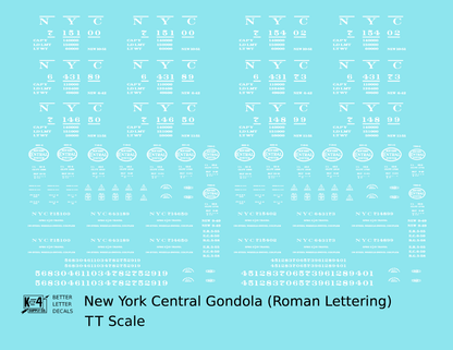 New York Central Gondola White Roman Lettering
