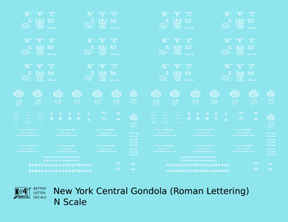 New York Central Gondola White Roman Lettering