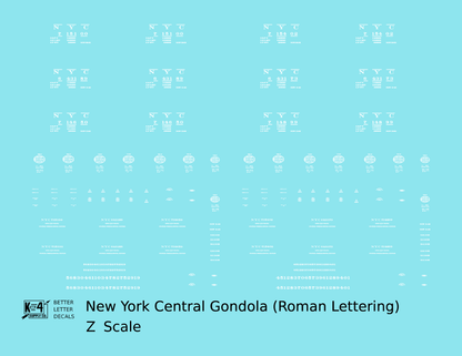 New York Central Gondola White Roman Lettering