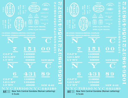 New York Central Gondola White Roman Lettering