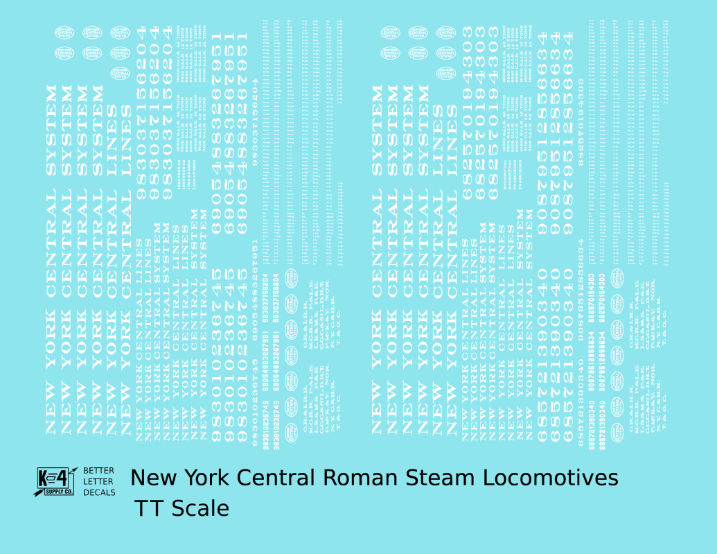 New York Central Roman Steam Locomotive White