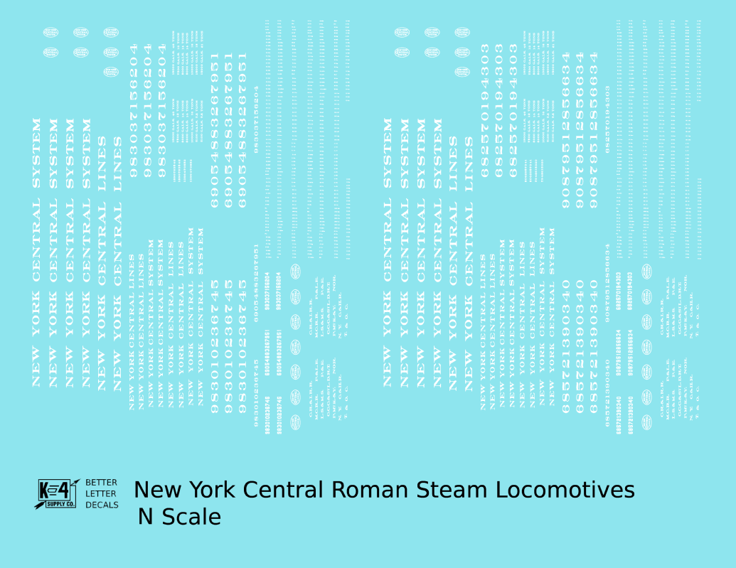 New York Central Roman Steam Locomotive White