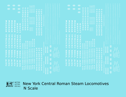New York Central Roman Steam Locomotive White